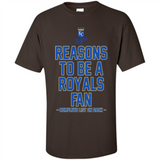 Reasons to be a Kansas City Royals Fan Complete List on Back - Shirt