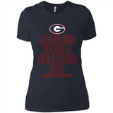 Reasons to be a Georgia Bulldogs Fan Complete List on Back - Ladies' Boyfriend T-Shirt