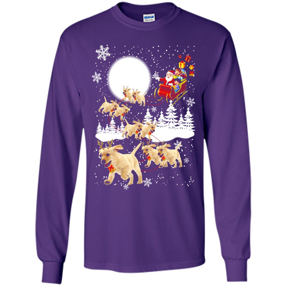 Christmas Santa Golden Retriever Sleigh For Labrador Retriever