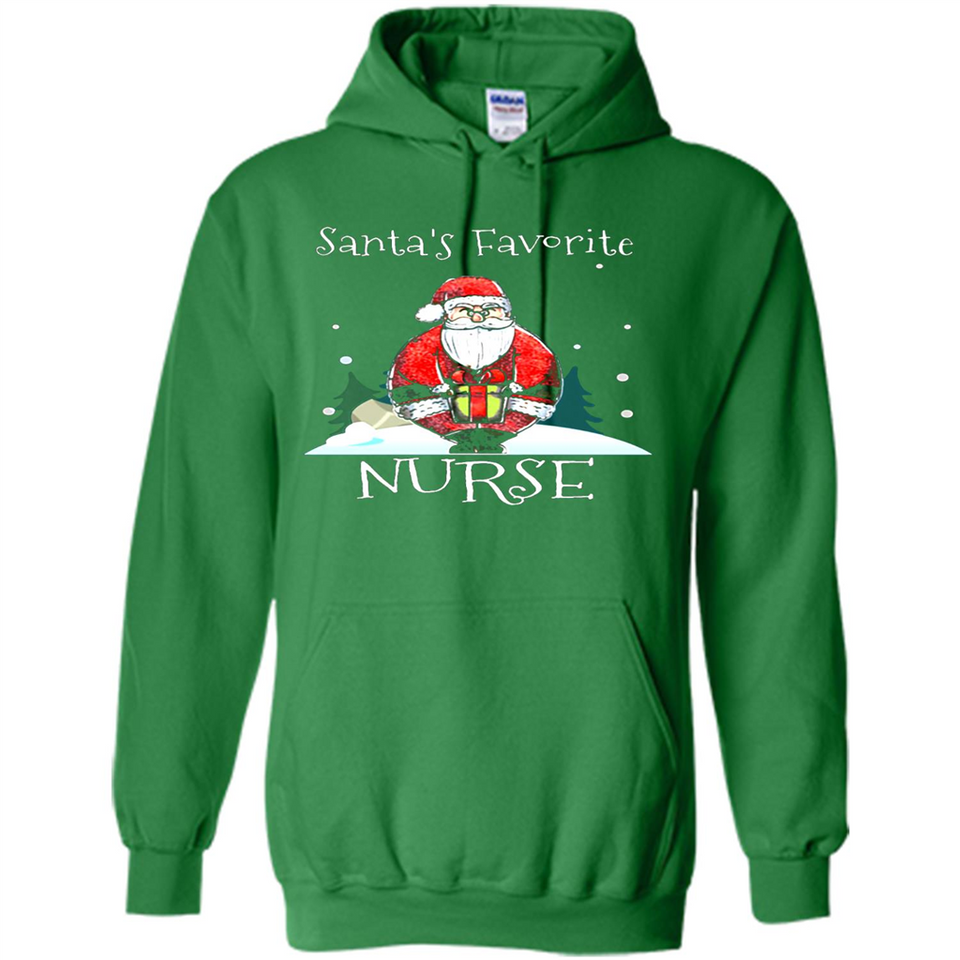 Funny Christmas Nurse Shirt, Santa_s Favorite Nurse - Hoodie