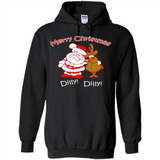 Christmas T-Shirt Santa And Reindeer Dilly Dilly - Hoodie