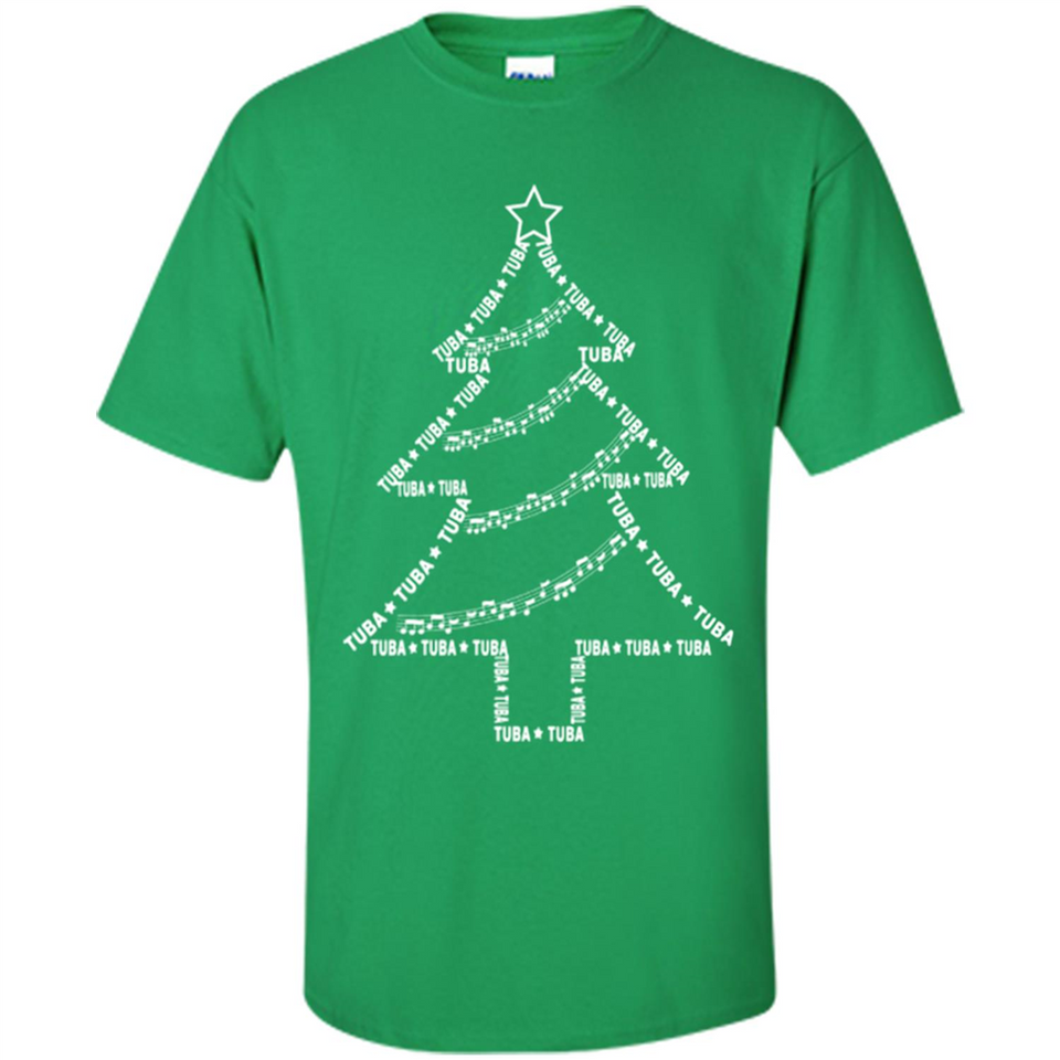 Tuba Text Christmas Tree Musical Instrument Holiday 1
