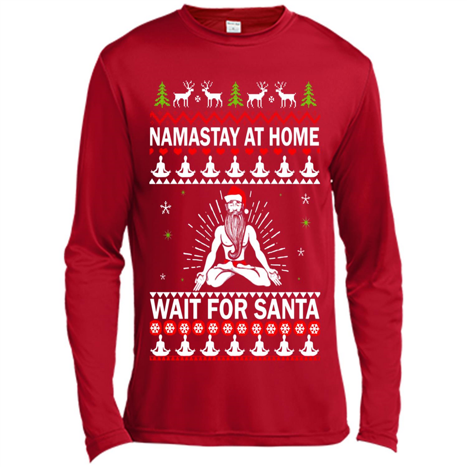 Namastay at home and wait for Santa Christmas - Canvas Long Sleeve T-Shirt