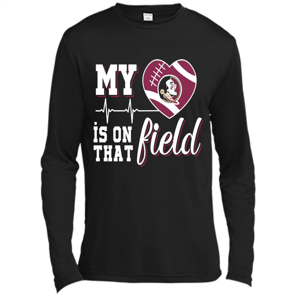 Florida State Seminoles Football My Heart is on that Field - Canvas Long Sleeve T-Shirt
