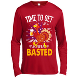 Time To Get Basted Funny Turkey Beer Thanksgiving - Canvas Long Sleeve T-Shirt