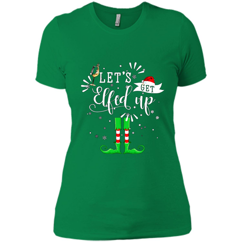 Let's Get Elfed Up Funny Drinking Wine Christmas Elf PINGPONG