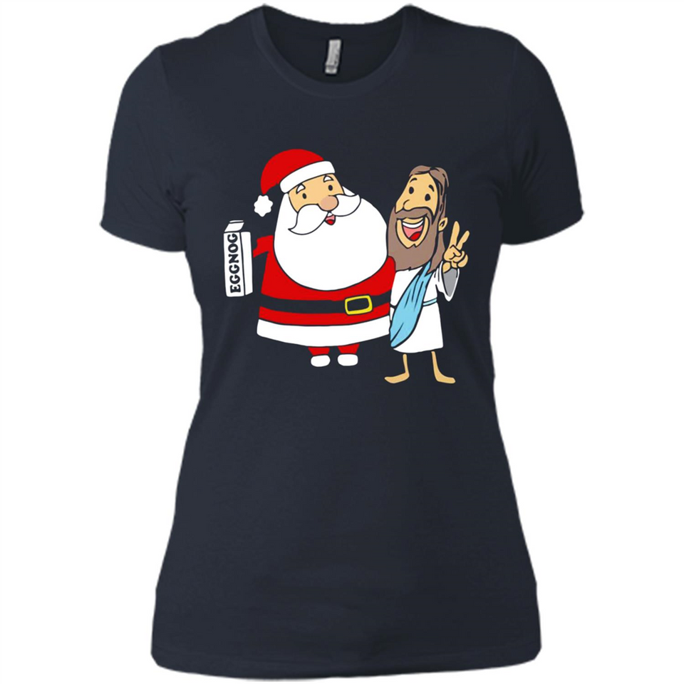 Eggnog Santa And Jesus Christmas
