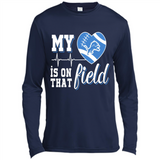Detroit Lions Football My Heart is on that Field - Canvas Long Sleeve T-Shirt