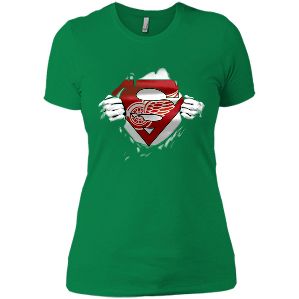 Detroit Red Wings And Superman Fans - Ladies' Boyfriend T-Shirt