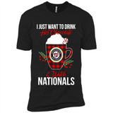 I Just Want To Drink Hot Chocolate & Watch Washington Nationals Ugly Christmas Sweater PINGPONG