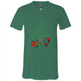 Snoopy Merry Christmas with Christmas tree T-Shirt - Canvas Unisex V-Neck