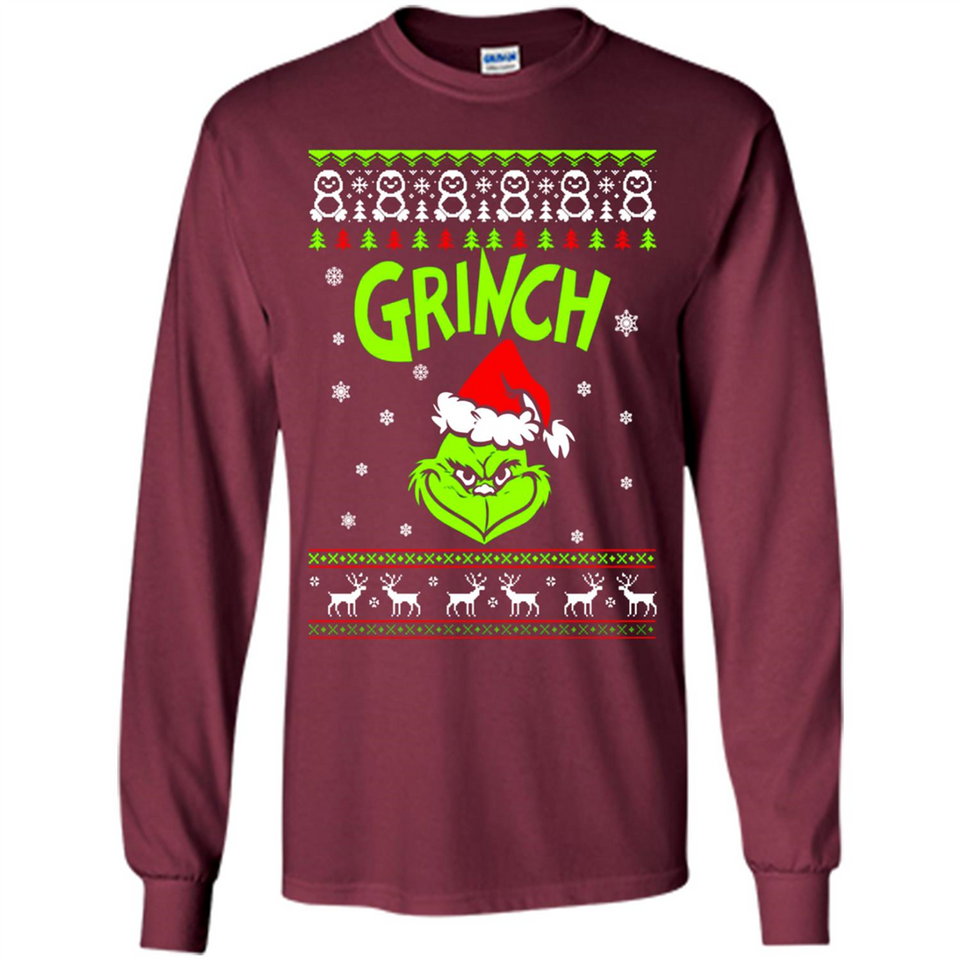 The Grinch Face Christmas - Long Sleeve T-Shirt