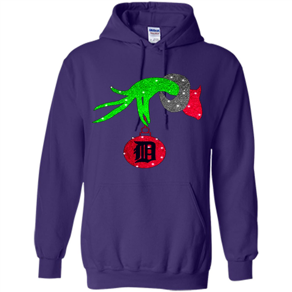 GRINCH HAND HOLDING DETROIT TIGERS GLITTER CHRISTMAS PINGPONG