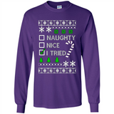 Naughty Nice I Tried Christmas sweatshirt PINGPONG
