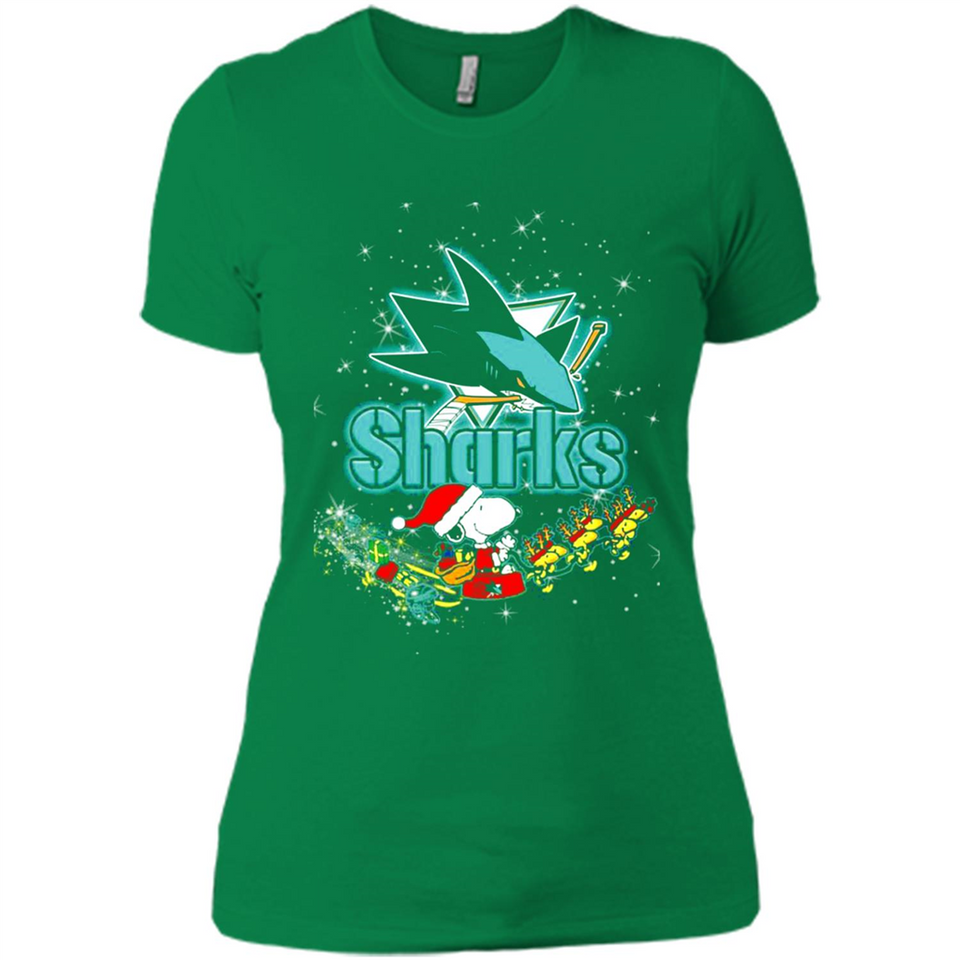 Snoopy Christmas San Jose Sharks - Ladies' Boyfriend T-Shirt