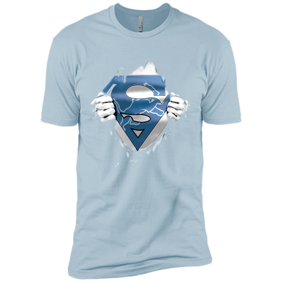 Detroit Lions And Superman Fans - Premium Short Sleeve T-Shirt