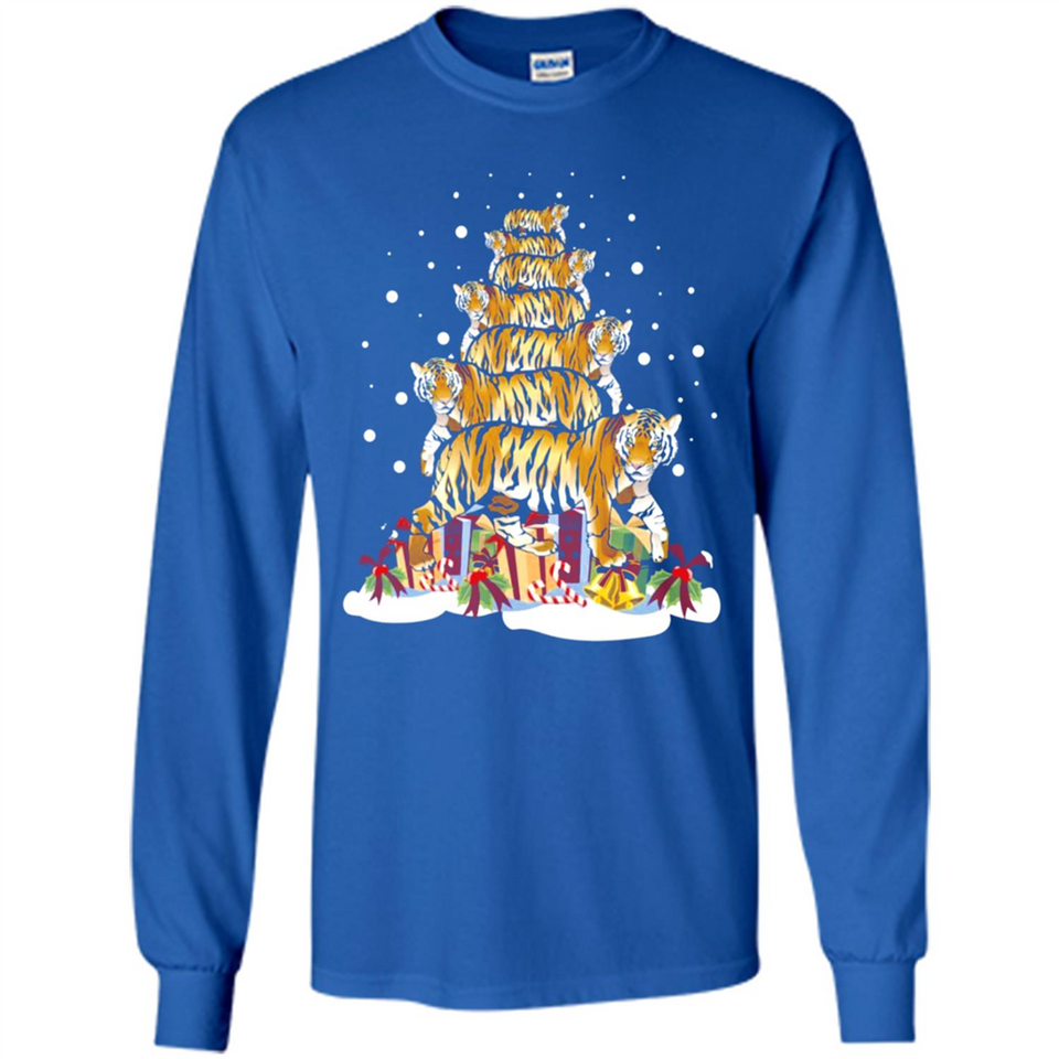 Tiger Christmas Tree Funny Merry Christmas - Long Sleeve T-Shirt