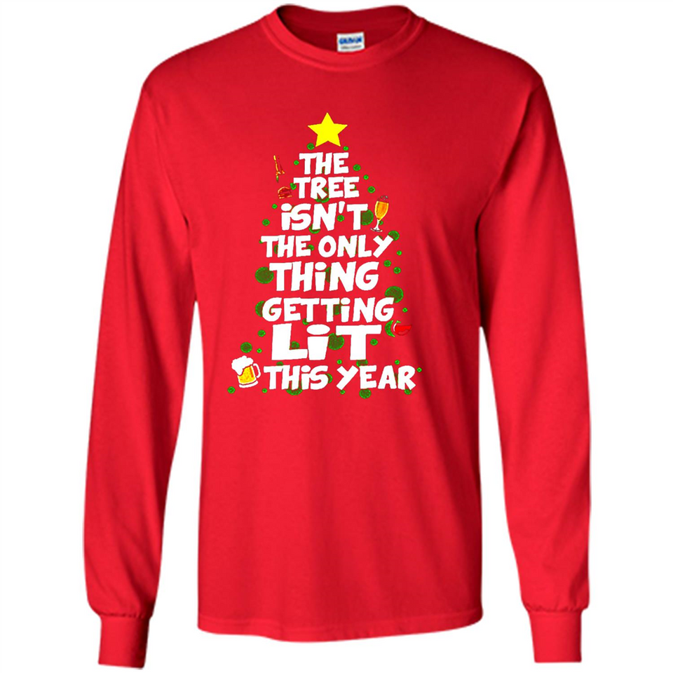 Funny Christmas Tree Drinking Sweatshirt Adult Boozy Festive - Long Sleeve T-Shirt