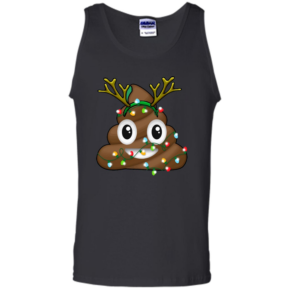 Reindeer Poop Emoji Cute Merry Christmas T-Shirt - Tank Top