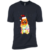 Pomeranian Santa Lights Christmas Dog Xmas Sweatshirt - Premium Short Sleeve T-Shirt