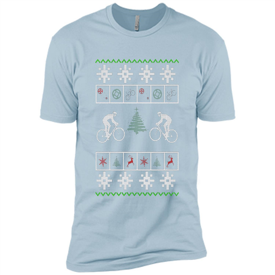 Christmas Ugly Sweater Cycling - Best Ugly Christmas Sweater - Premium Short Sleeve T-Shirt