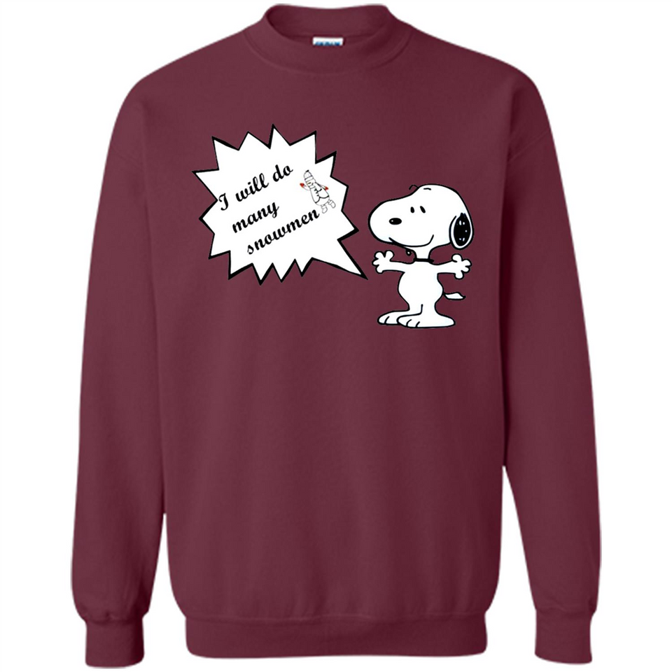 Snoopy I Will Do Many Snowman Christmas
