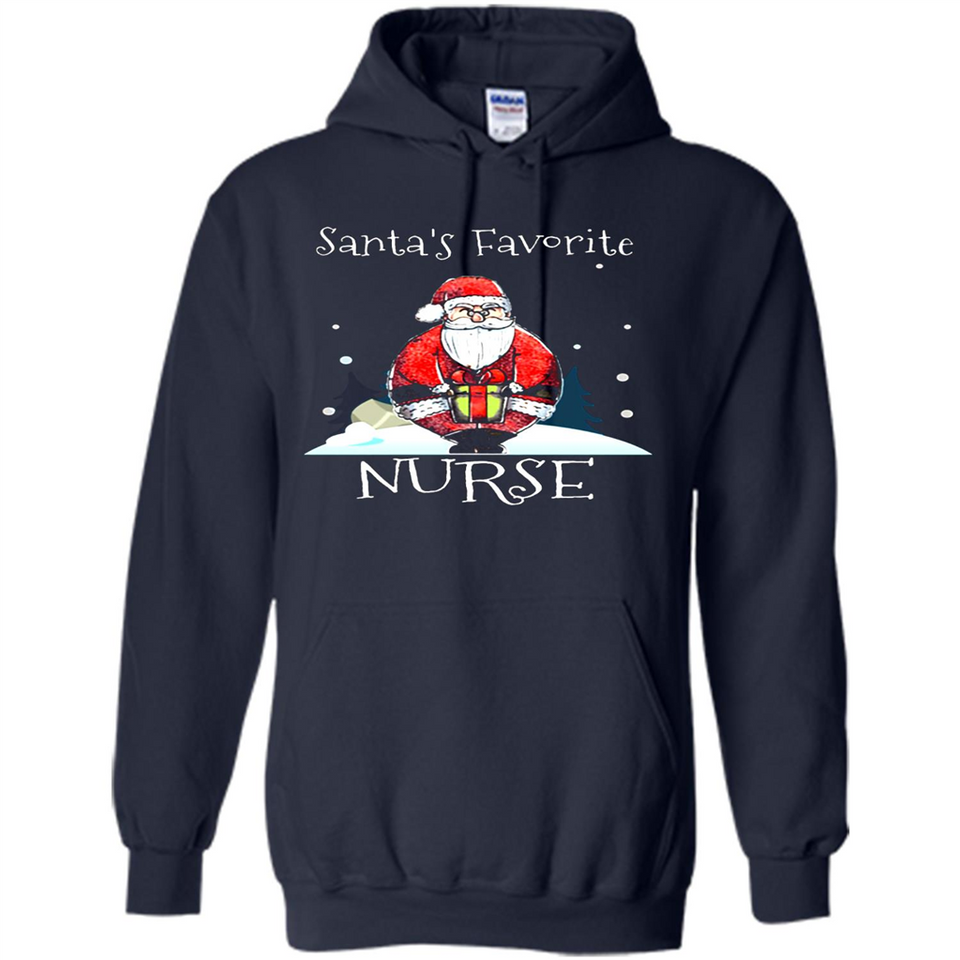 Funny Christmas Nurse Shirt, Santa_s Favorite Nurse - Hoodie