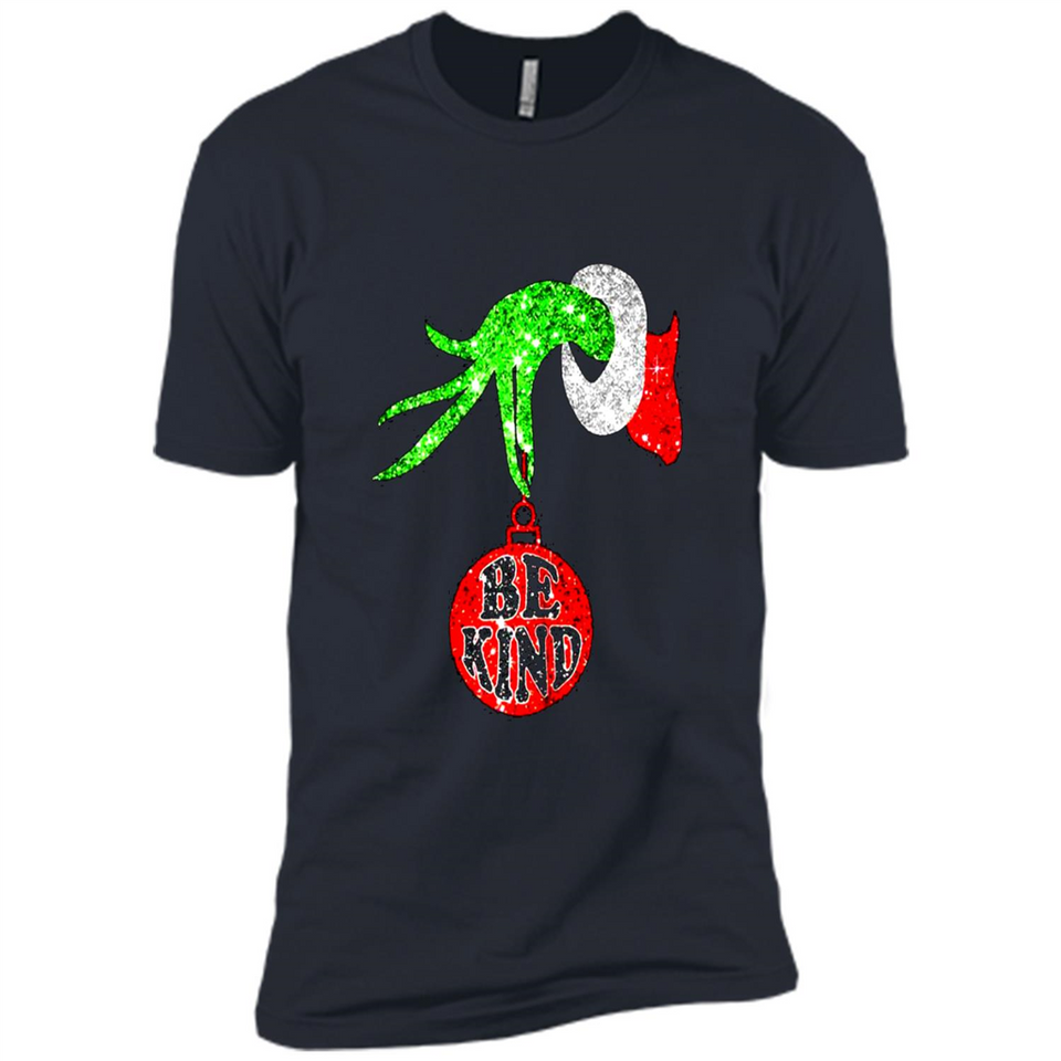 Christma Season With Green Grinch Hand Be Kind - Premium Short Sleeve T-Shirt