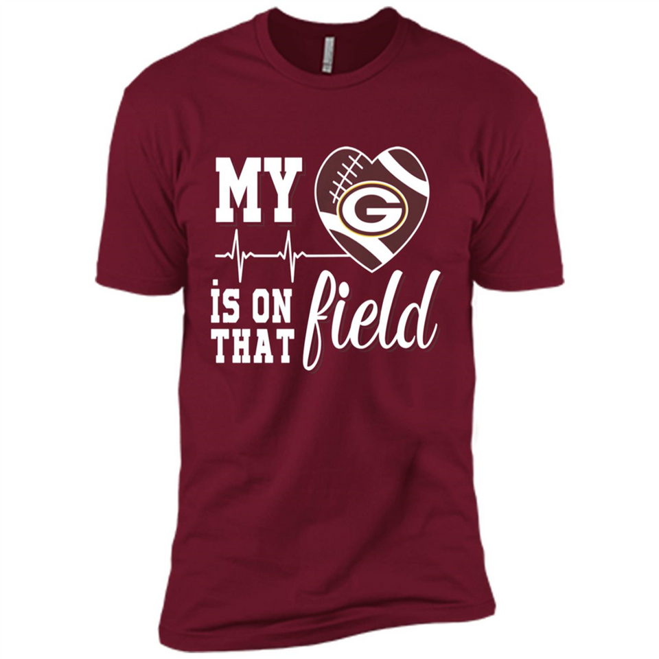 Green Bay Packers Football My Heart is on that Field - Premium Short Sleeve T-Shirt