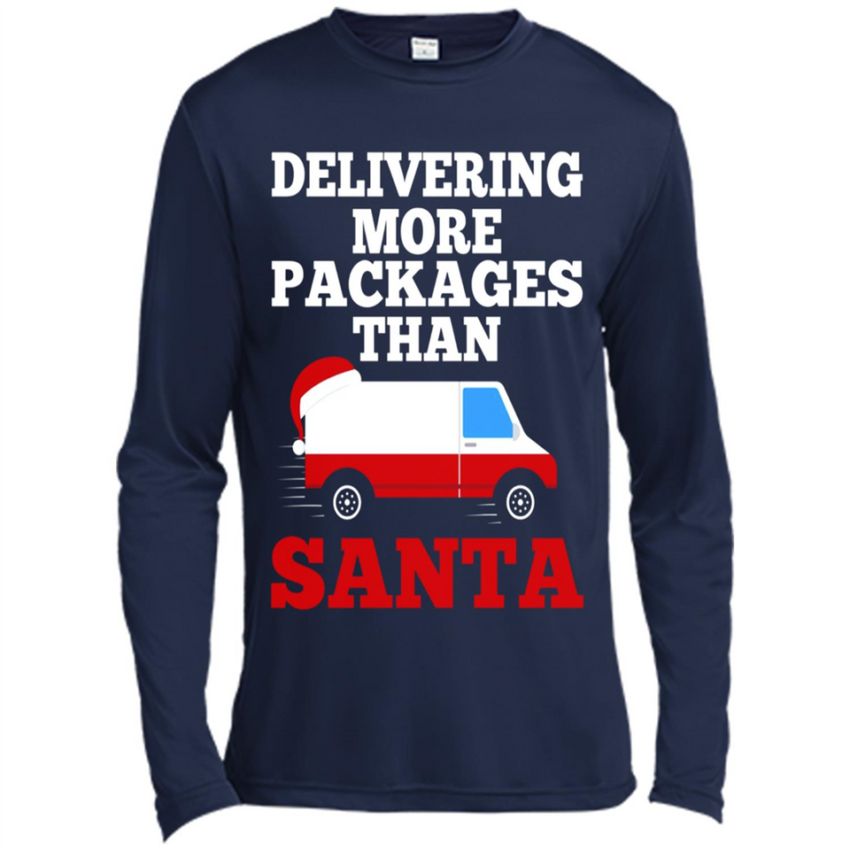 Delivering More Packages Than Santa Shirt - Postal Gift - Canvas Long Sleeve T-Shirt