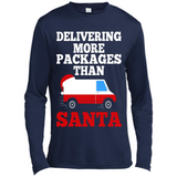 Delivering More Packages Than Santa Shirt - Postal Gift - Canvas Long Sleeve T-Shirt