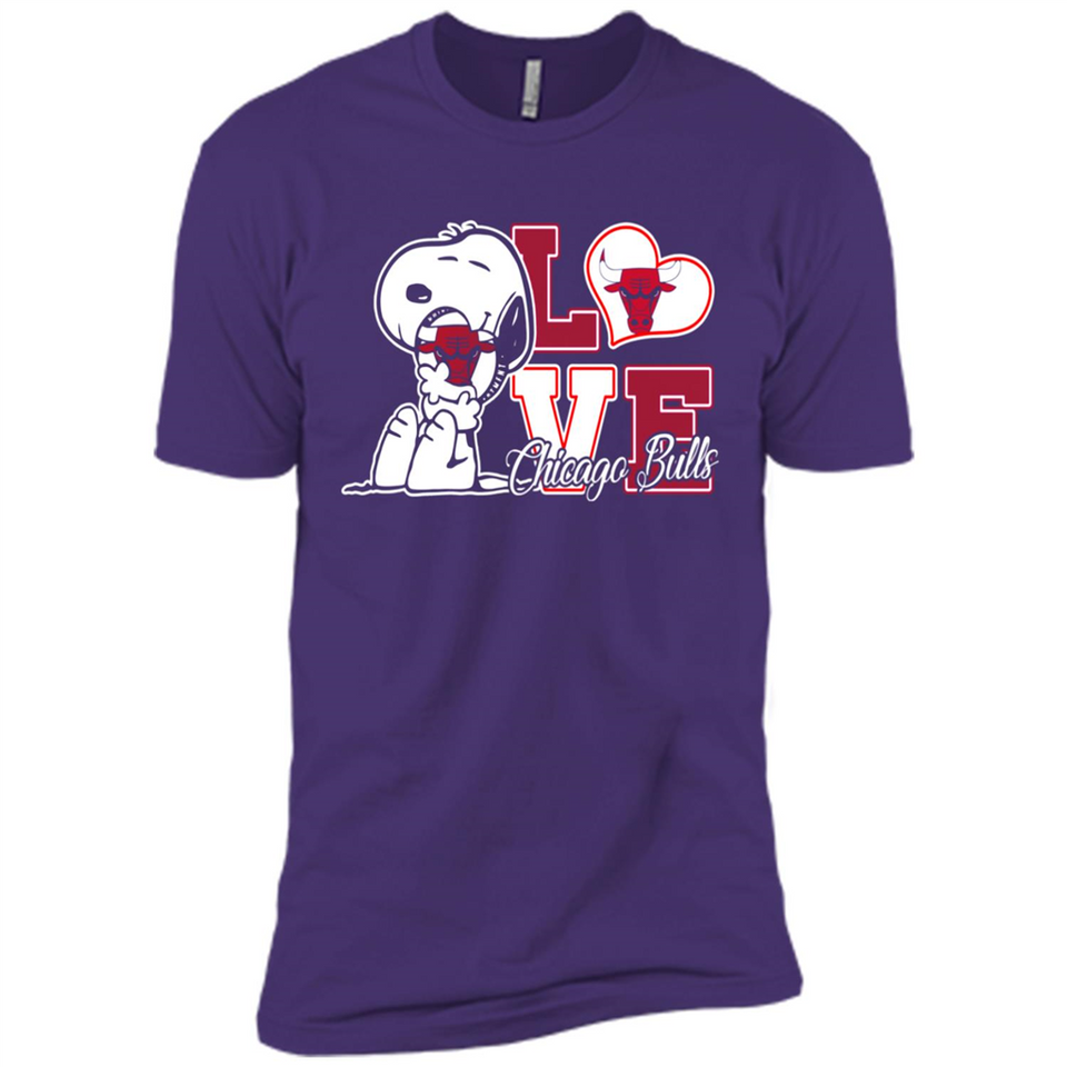 Snoopy loves NBA Chicago Bulls - Premium Short Sleeve T-Shirt