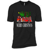 Firetruck Santa Sleigh Merry Christmas Firefighter - Premium Short Sleeve T-Shirt