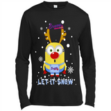 Minion Atlanta Braves Ugly Christmas Sweater Let it Snow - Canvas Long Sleeve T-Shirt