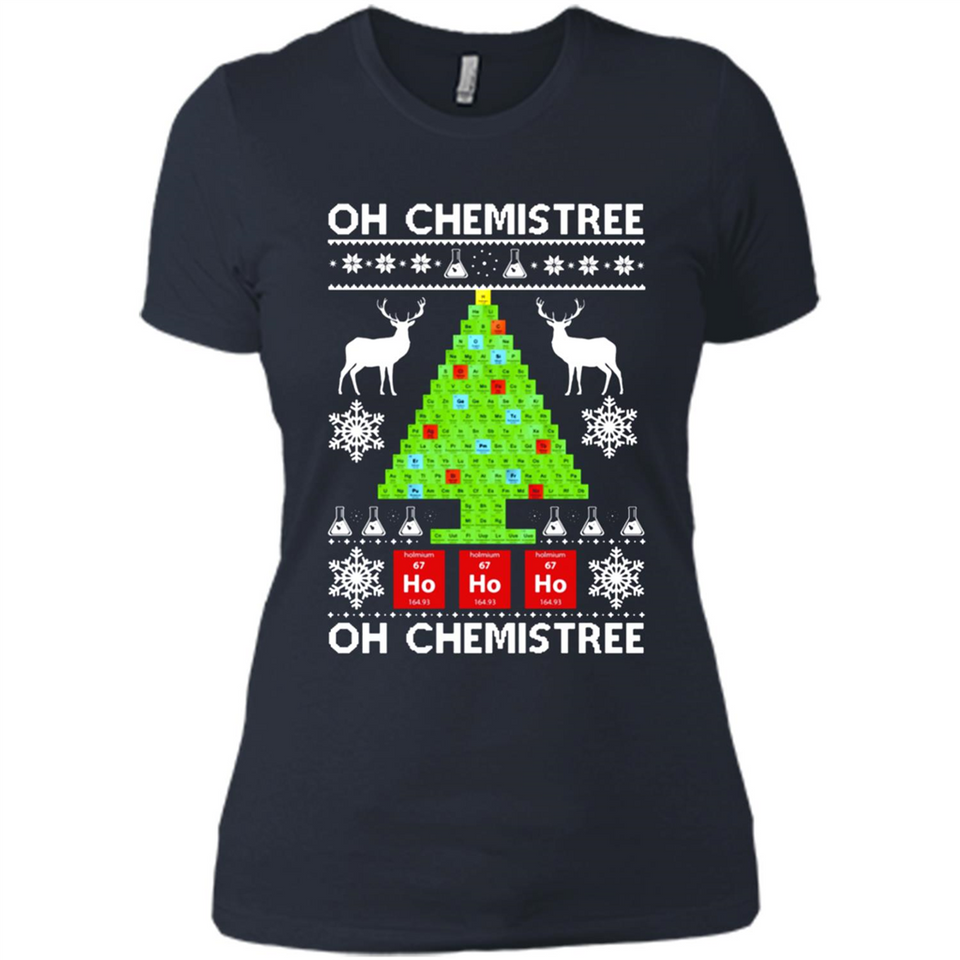 Oh Chemistree, Oh Chemistree Christmas Ugly Sweater - Ladies' Boyfriend T-Shirt