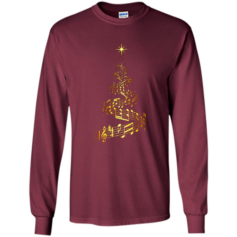 Music Note Christmas Tree Xmas Music Lover Mug PINGPONG - Long Sleeve T-Shirt