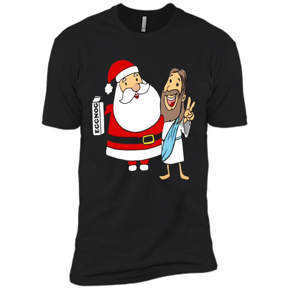 Eggnog Santa And Jesus Christmas