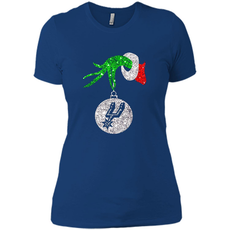 Amazing shirt San Antonio Spurs Glitter Grinch Monogram Ornament Christmas Gift - Ladies' Boyfriend T-Shirt