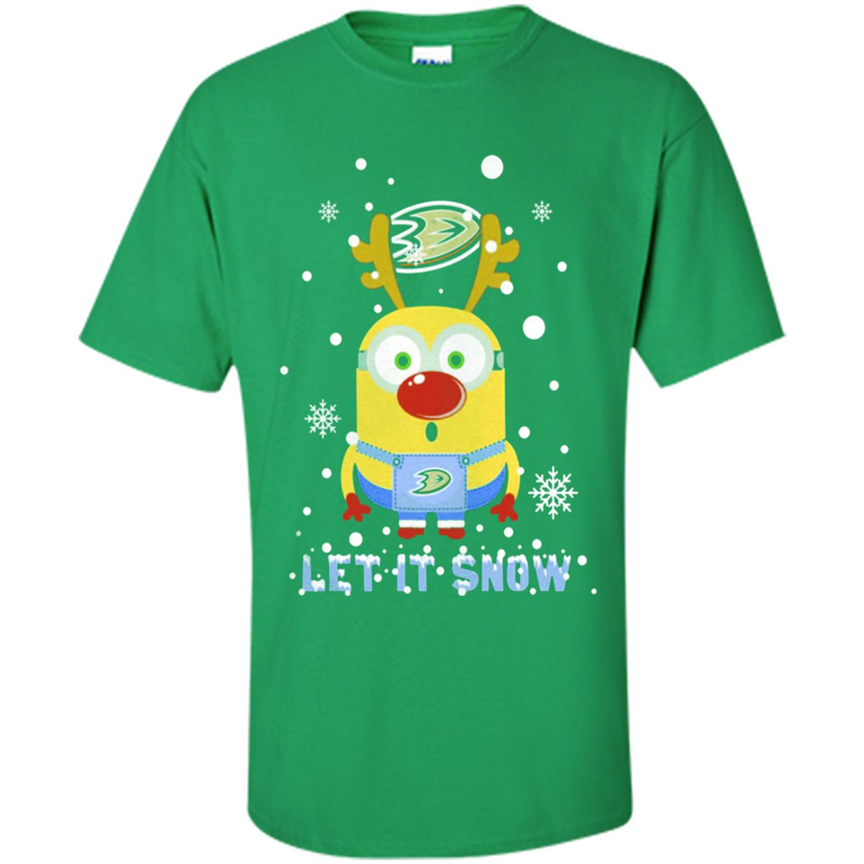 Minion Anaheim Ducks Ugly Christmas Sweater Let it Snow - Shirt