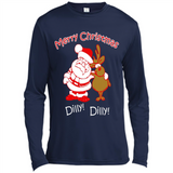 Christmas T-Shirt Santa And Reindeer Dilly Dilly - Canvas Long Sleeve T-Shirt