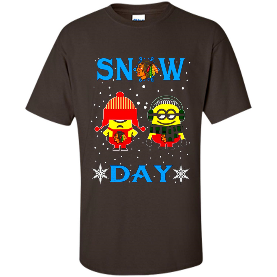 Snow Day Shirt For Chicago Blackhawks Vs Minion Fans pingpong