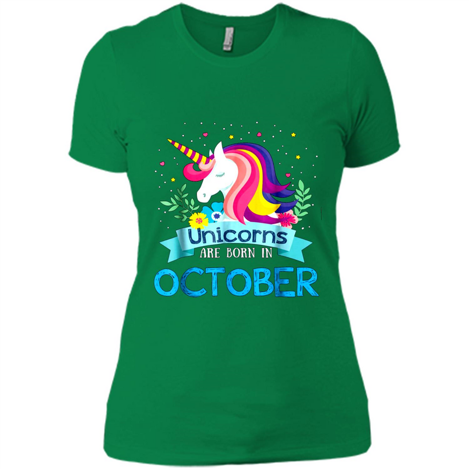 Unicorns are born in October Birthday Rainbow Gift Ladies Custom