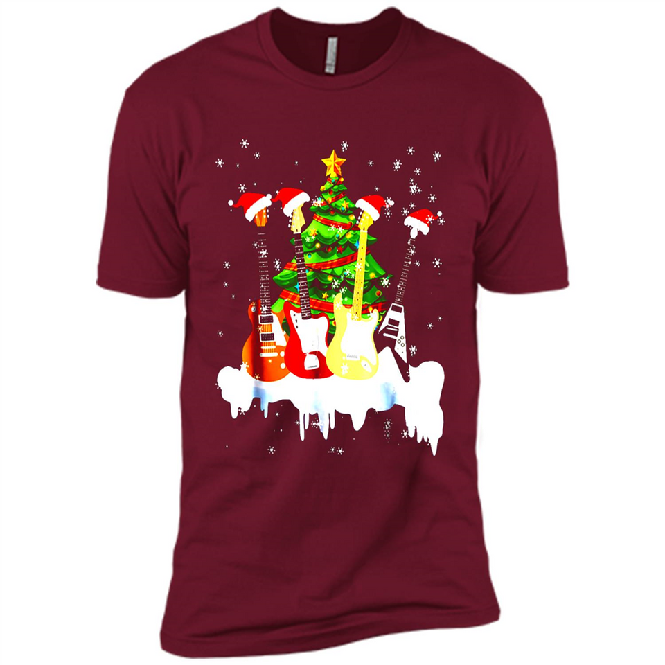Santa Hat Electric Guitar Classical Guitar Christmas shirt Ladies' Boyfriend