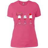 Christmas Red Wine Funny Merry Xmas Sweatshirt - Ladies' Boyfriend T-Shirt