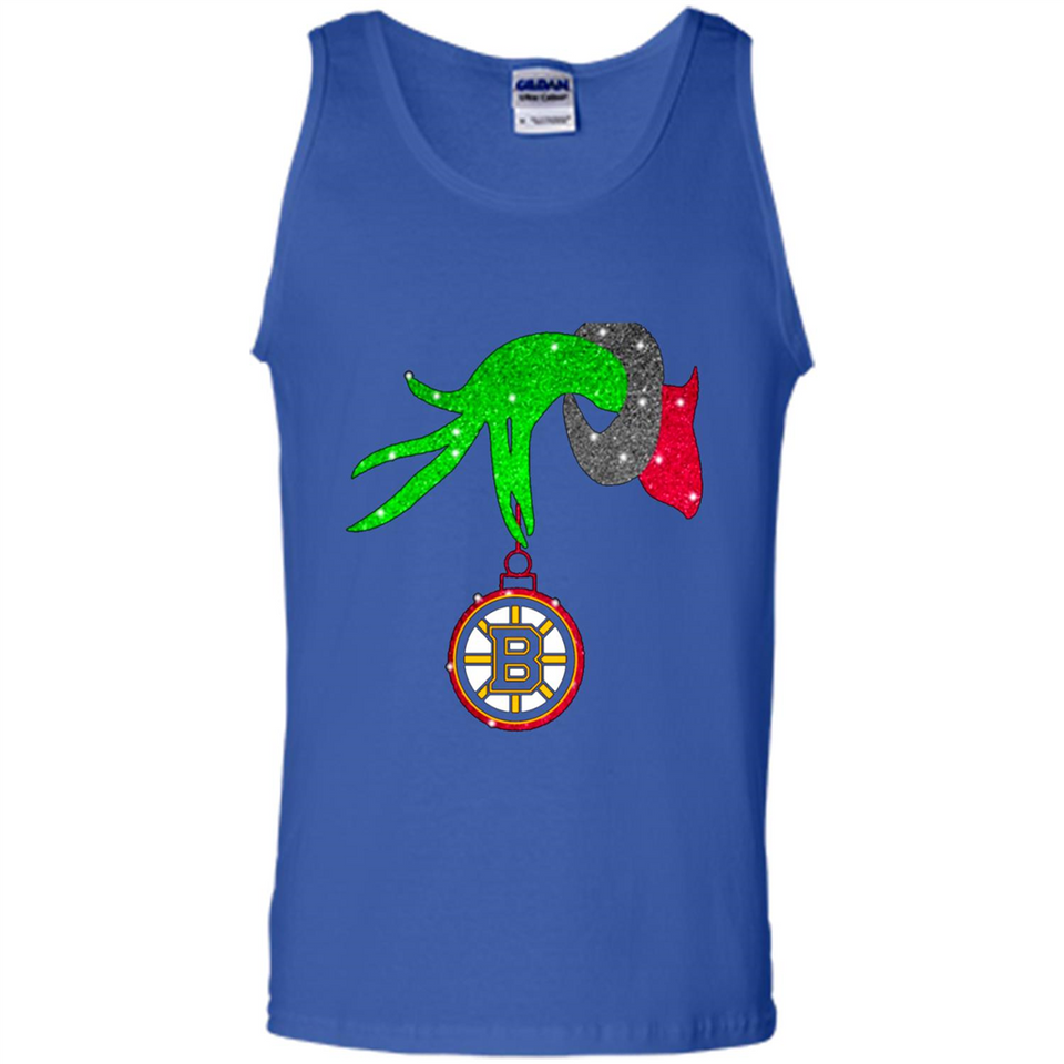 GRINCH HAND HOLDING BOSTON BRUINS GLITTER CHRISTMAS PINGPONG