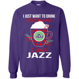 I Just Want To Drink Hot Chocolate & Watch Utah Jazz Ugly Christmas Sweater PINGPONG