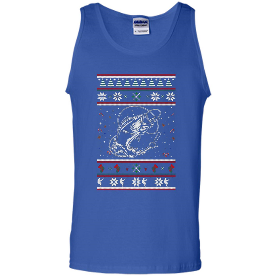 Christmas Ugly Sweater Fishing Ugly Christmas Sweater - Tank Top