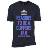 Reasons to be a LA Clippers Fan Complete List on Back - Premium Short Sleeve T-Shirt