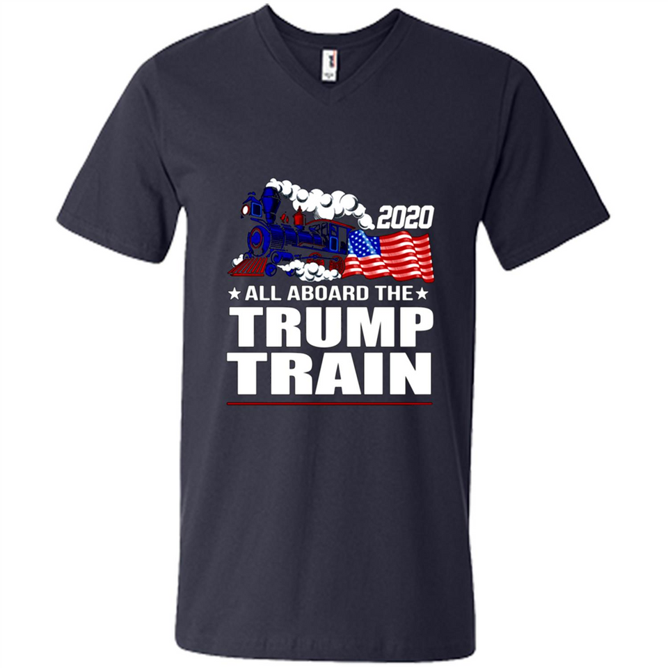 All Board The Trump Train 2020 Patriotic U.S Flag pingpong - Men's V-Neck