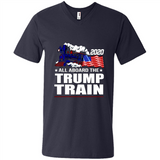 All Board The Trump Train 2020 Patriotic U.S Flag pingpong - Men's V-Neck